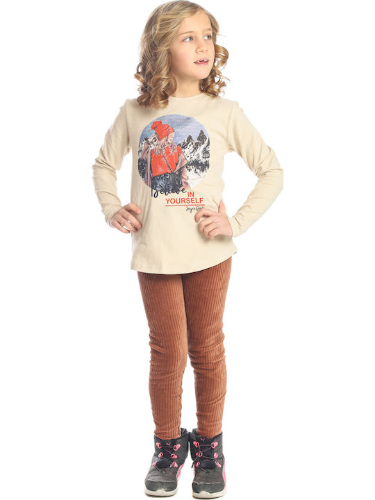 Kinder-Set mit Leggings Winter 2Stück Beige
