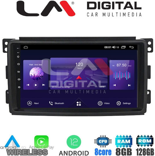 LM Digital Car Audio System for Smart ForTwo / ForFour 2007-2010 (Bluetooth/USB/AUX/WiFi/GPS/Apple-Carplay/Android-Auto) with Touch Screen 9"