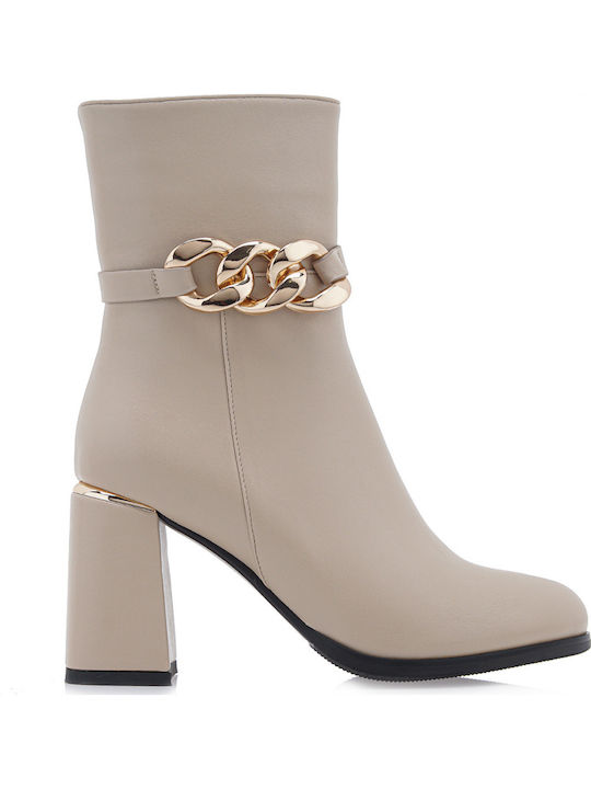 Stiefeletten Damen Beige