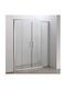 Gloria Bufon Armonia Duschwand für Dusche mit Schieben Tür 155-160x185cm Klarglas Chrom