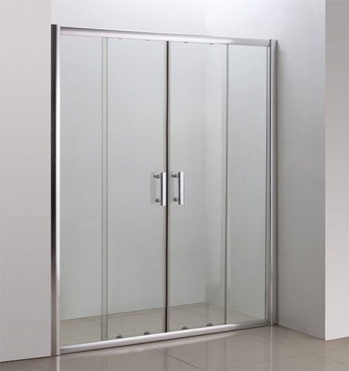 Gloria Bufon Armonia Duschwand für Dusche mit Schieben Tür 155-160x185cm Klarglas Chrom