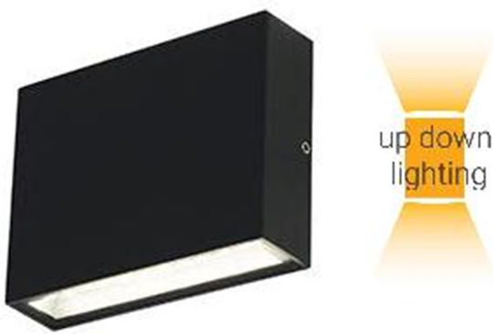 Fos me Wandmontierte Außen-Deckenleuchte LED IP65 6W mit Warmweiß Licht Doppelstrahl