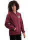 Kids Sweatshirt Cardigan Cotton with Hood Burgundy