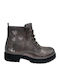 Lederne Kinderstiefel mit Reißverschluss Silber