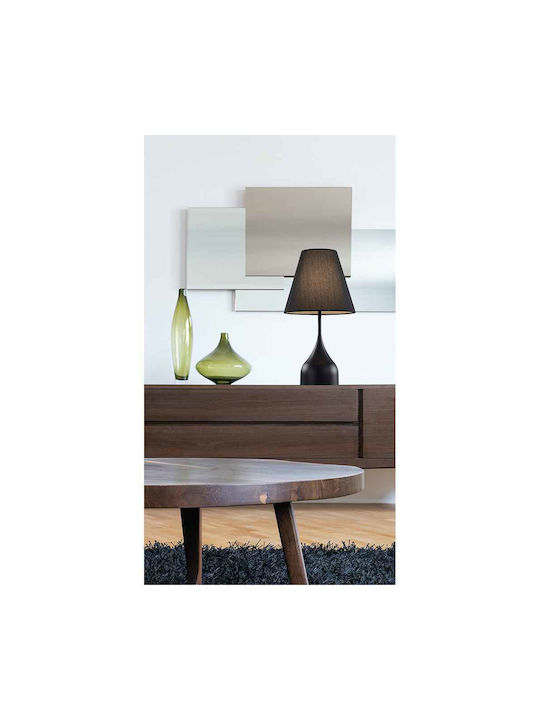 Viokef Matina Metal Table Lamp for Socket E27 with Black Shade and Base
