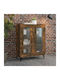 Living Room Display Cabinet Made of Particle Board with Smoky Glass Oak 69.5x34x90cm