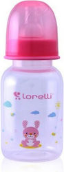 Lorelli Plastikflasche mit Silikonsauger für 0+, 0+ m, Monate Pink Kaninchen 125ml 1Stück