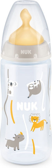 Nuk Plastic Baby Bottle First Choice Plus Temperature Control Anti-Colic with Silicone Teat for 0-6 Months Grey Koala Grey 300ml