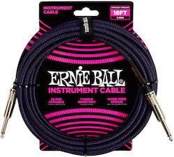 Ernie Ball Braided Instrument 6.3mm male - 6.3mm male 5.50m Ernie Ball Braided Instrument 6.3mm male - 6.3mm male 5.50m