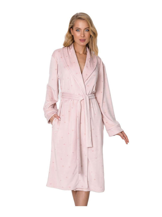 Aruelle Winter Women's Fleece Robe Pink Amanda