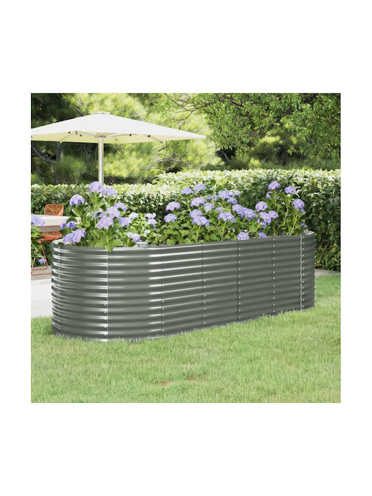 vidaXL Planter Box Metallic Gray 249x100x68cm.