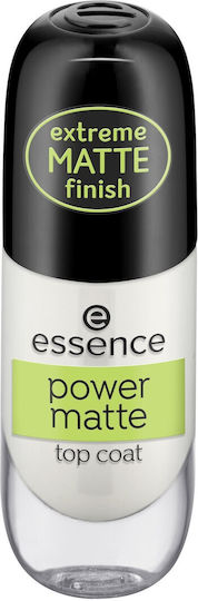 Essence Power Top Coat για Απλά Βερνίκια Matte 8ml
