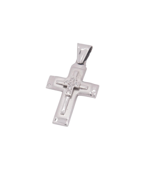 Men's White Gold Cross 9K