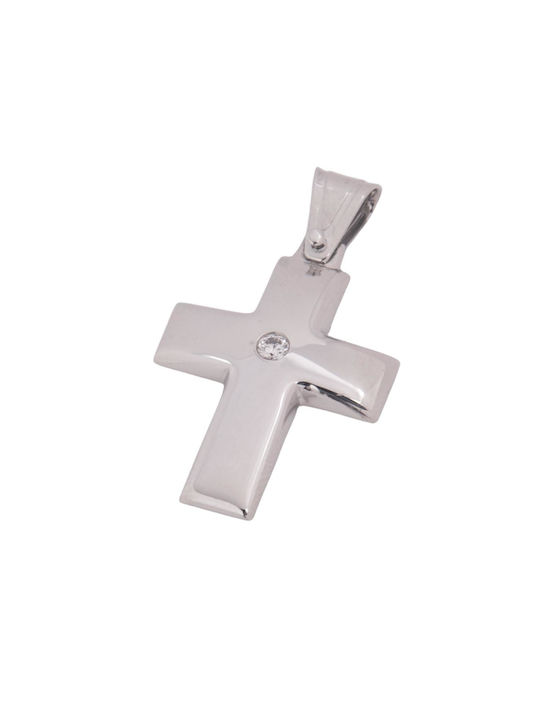 Men's White Gold Cross 9K