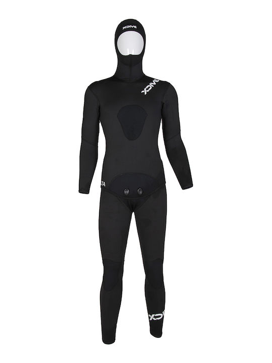 XDive Delta Divisible Wetsuit Shaved with Chest Pad for Speargun Black 7mm