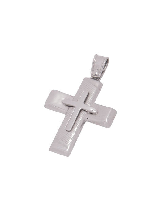 Men's White Gold Cross 9K