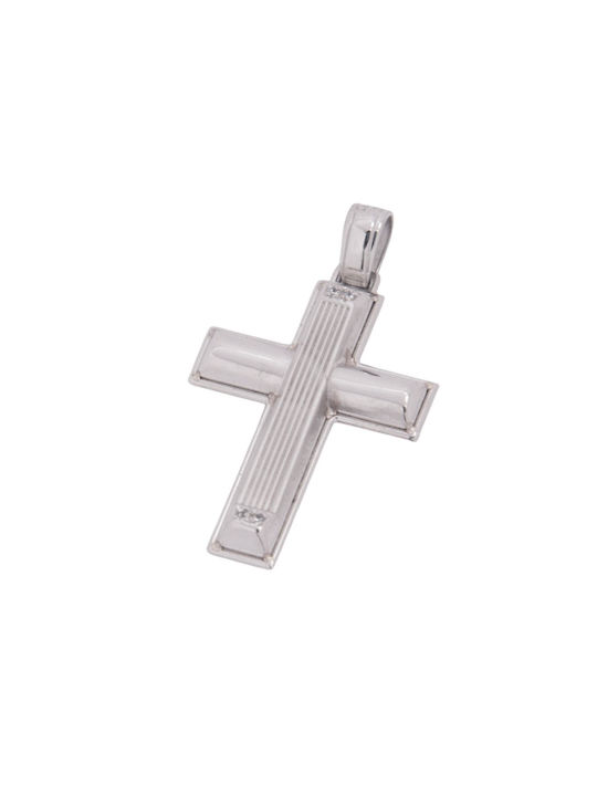 Men's White Gold Cross 9K