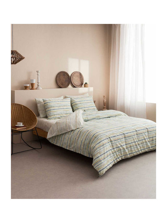 Vesta Home Σετ Παπλωματοθήκη Βαμβακερή Μονή με Μαξιλαροθήκη 170x240cm Milos 1