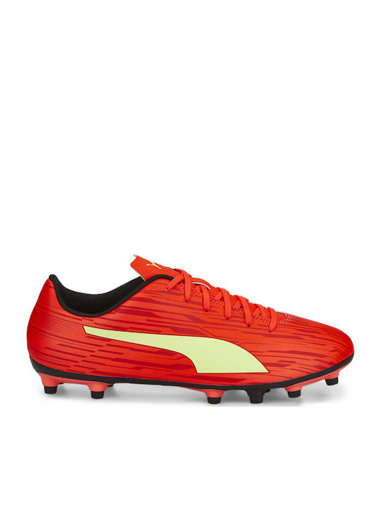 Puma Rapido III FG/AG Χαμηλά Ποδοσφαιρικά Παπούτσια με Τάπες High Risk Red / Fresh Yellow