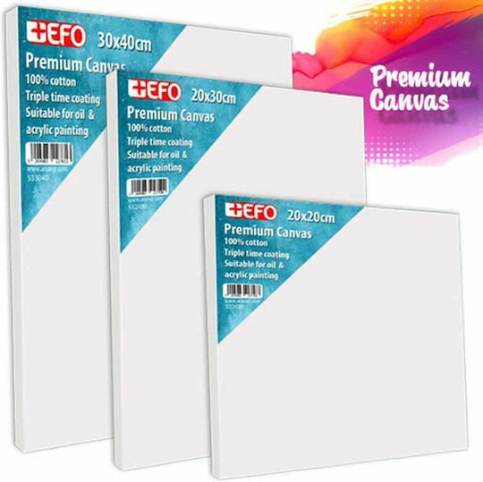 +Efo Καμβάς σε Τελάρο Λευκός Ορθογώνιος 80x120εκ. 380gr/m² 1τμχ