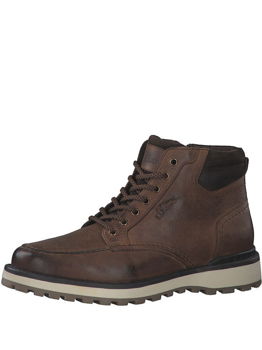 S.Oliver Men's Leather Boots Brown