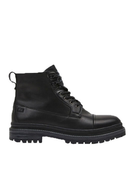 Martin Street Leather Black Boots