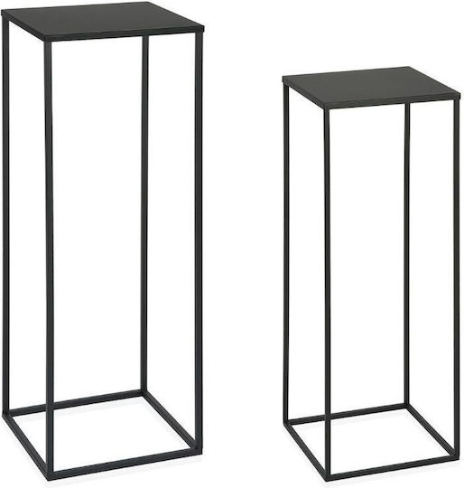 Andrea House Pflanzenständer Metall Schwarze 25cmx25cmx70cmcm. 2Stück