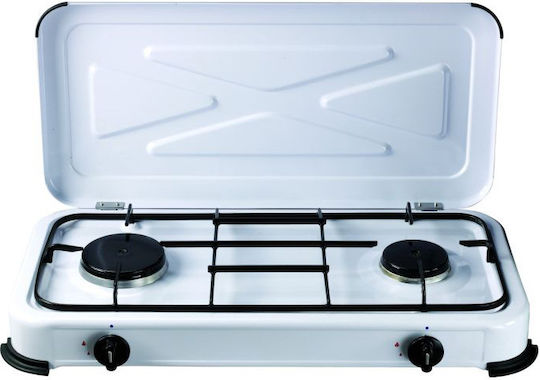 Gasmaster BG02RM Επιτραπέζια Εστία Υγραερίου Διπλή Λευκή