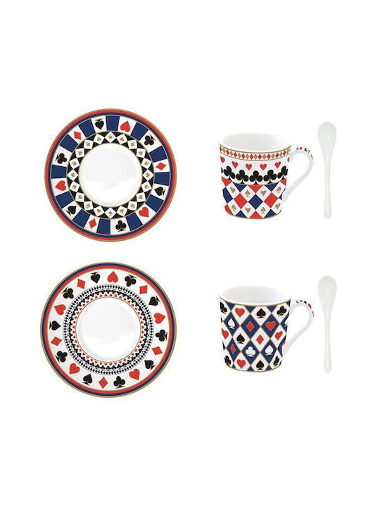 Marva Casino Royale Set Căni Maro De ceramică Multicolore 100ml 2buc