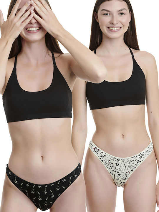 Walk Rio Bamboo Damen Brasilien 2Pack Black/Beige