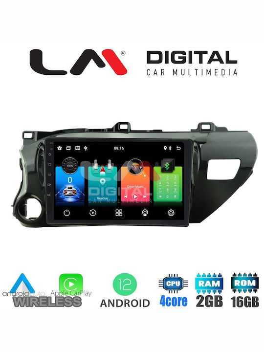 LM Digital Car Audio System for Toyota Hilux Skoda Pick up 2017 (Bluetooth/USB/AUX/WiFi/GPS/Apple-Carplay/Android-Auto) with Touch Screen 10.1"