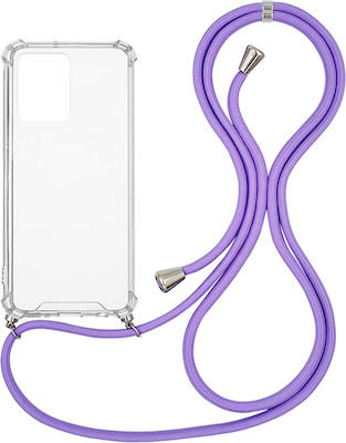 Sonique Armor Silicone Back Cover with Strap Durable Transparent / Lilac (Realme C35)