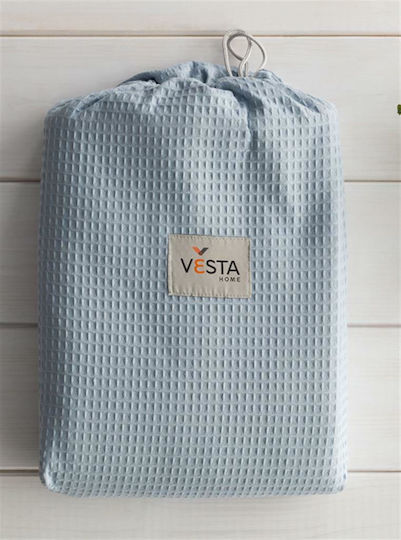 Vesta Home Κουβέρτα Ξενοδοχείου Υπέρδιπλη Πικέ Μπλε 230x250cm