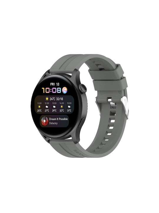 Silver Buckle Curea Silicon Gri (Huawei Watch 3 / Huawei Watch GT 2 ProHonor GS Pro)