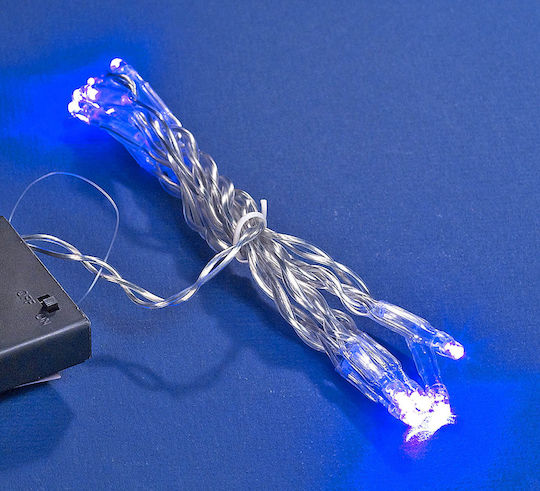 10 Λαμπάκια LED Μωβ Μπαταρίας σε Σειρά