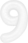 Foil Balloon White 100cm - Number 9