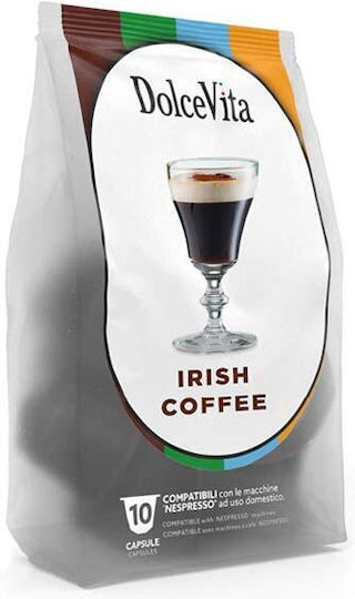 Dolcevita Capsules Espresso Irish Compatible with Machine Nespresso 10caps,tobolek