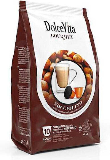 Dolcevita Capsule Ciocolata Nocciolino Compatibile cu Mașina Nespresso 10capace