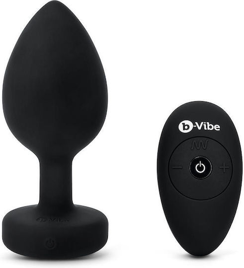 b-Vibe Анална тапа с възможност за безжична работа и вибрация XXLarge Черна