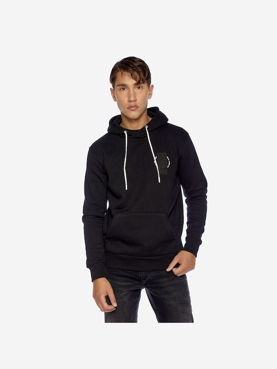 Brokers Jeans Men's Sweatshirt with Hood and Pockets Black