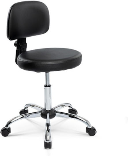 Confort 1 Wheeled Stool with Backrest Black