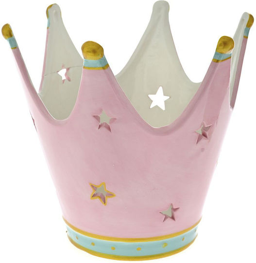 Iliadis Decorative Space Crown made of Ceramic Material Shiel Pink 18x20.5x20.5cm 1pcs