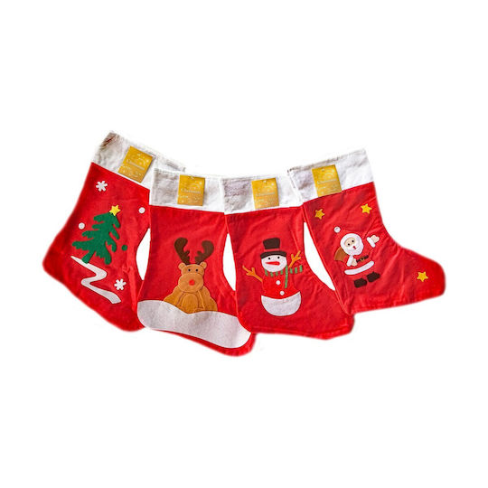 Christmas Decorative Fabric Red Socks H48cm