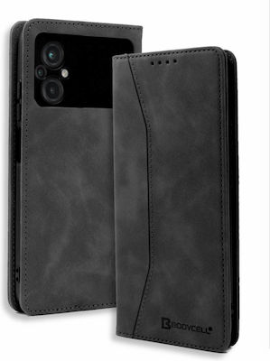 Bodycell Synthetic Leather Book Black (Poco M5Poco M5)