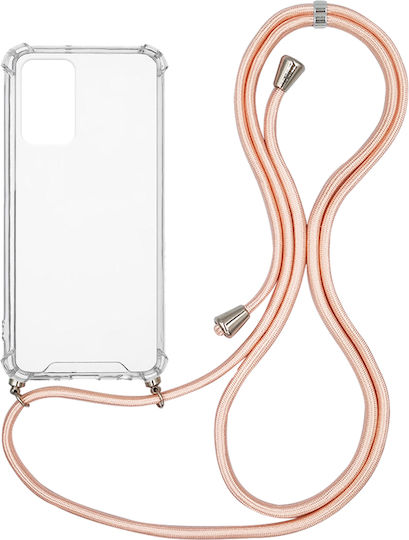 Sonique Armor Back Cover Silicone with Strap Pink Satin (Redmi Note 10 Pro)