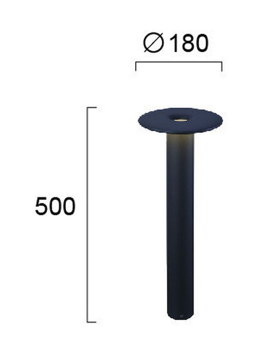 Viokef Kea Small Post LED Outdoor Floor Lamp 10W with Warm White Light IP54 Black