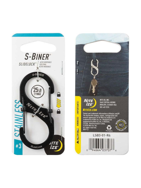 Niteize Schlüsselanhänger S-Biner Metallisch Schwarz