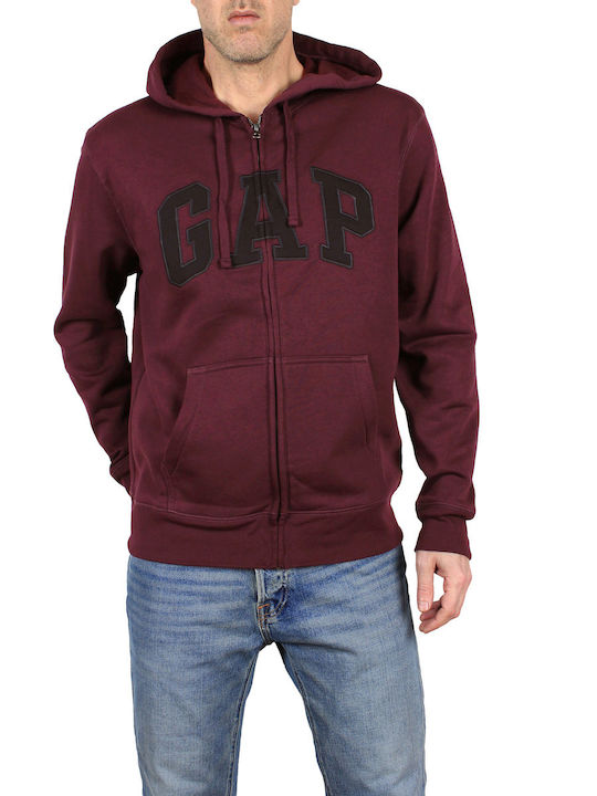 GAP Burgundy Hoodie Cardigan