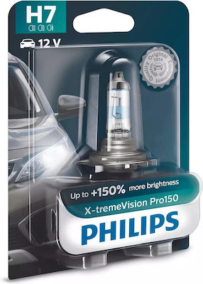 Philips Lamps Car X-TremeVision Pro150 H7 Halogen 3400K Warm White 12V 55W 1pcs