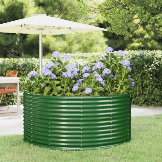 vidaXL Planter Box Metal Verde 140x140x68cm.